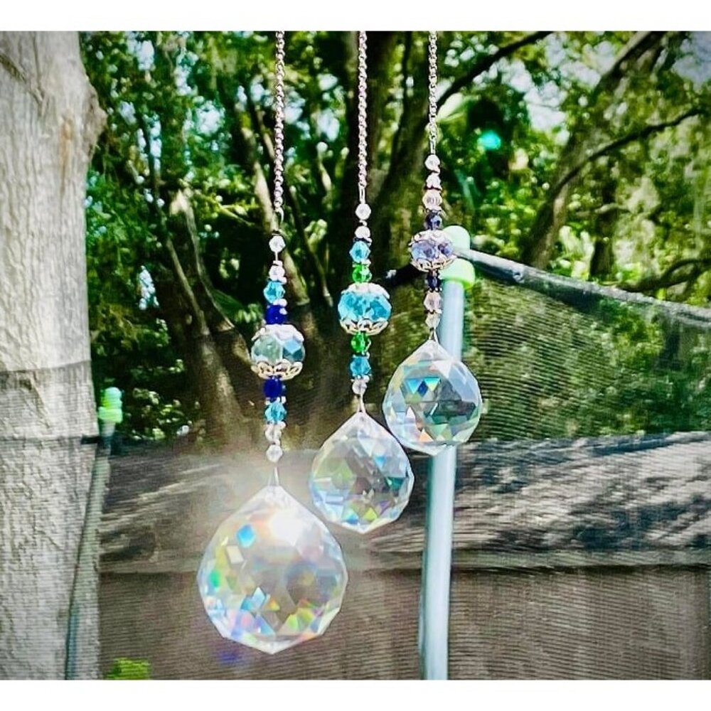 Clear Crystal Prism Ball Rainbow Maker Window Prisms Suncatcher Pack of 3